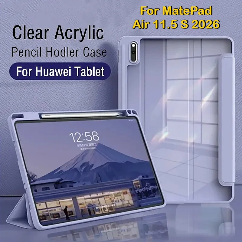 Acrylic HD Clear Smart Case for Huawei Matepad Air 11.5 S 2026 SE 11 Pro 11 10.8 Honor Pad V6 V7 10.4 Pencil Holder Tablet Cover
Acrylic HD Clear Smart Case for Huawei Matepad Air 11.5 S 2026 SE 11 Pro 11 10.8 Honor Pad V6 V7 10.4 Pencil Holder Tablet Cover
