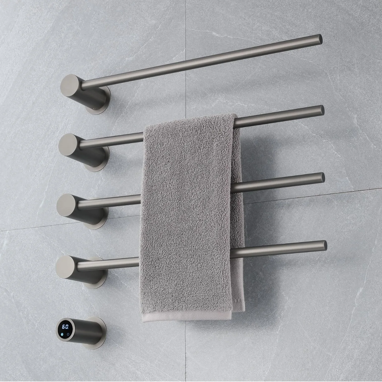 Intelligent minimalist concealed electric towel rack without punching holes, stainless steel towel rack for bathroom and toilet
Intelligent minimalist concealed electric towel rack without punching holes, stainless steel towel rack for bathroom and toilet