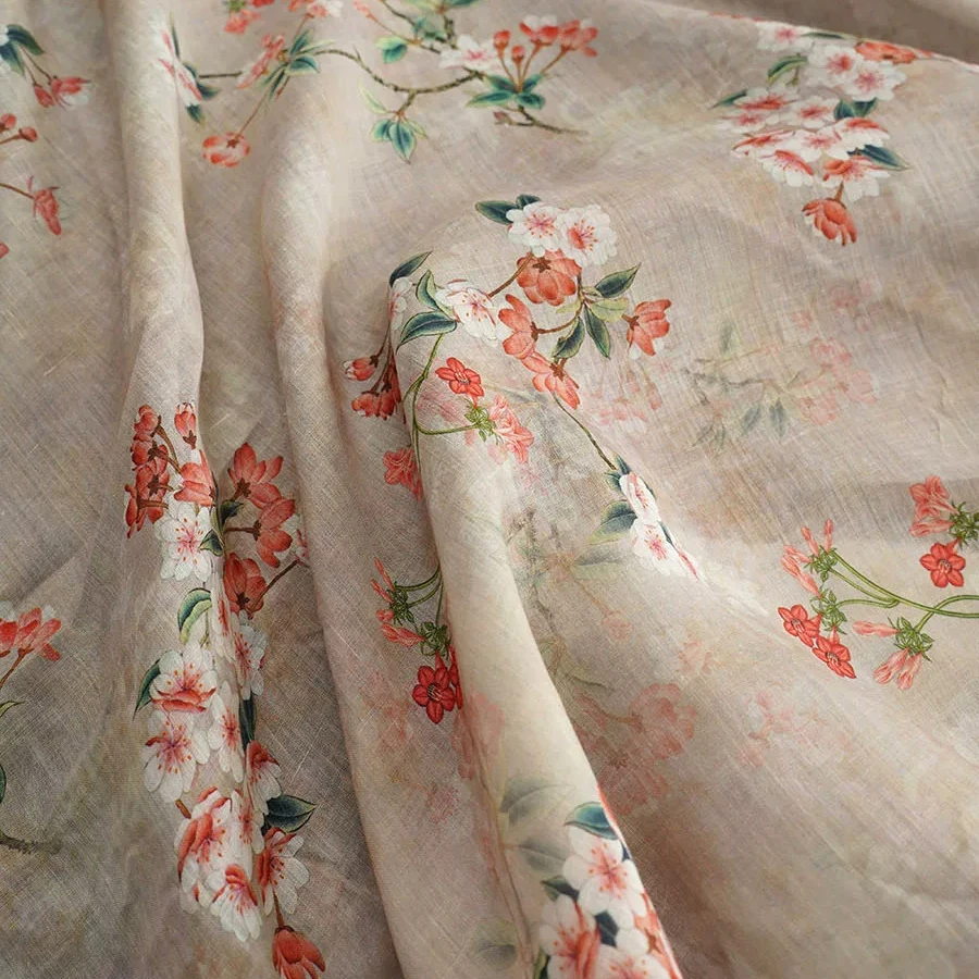 1yard pure ramie fabrics for clothing Haitang flower print patchwork one-piece dress cheongsam shirt sewing fabric
1yard pure ramie fabrics for clothing Haitang flower print patchwork one-piece dress cheongsam shirt sewing fabric