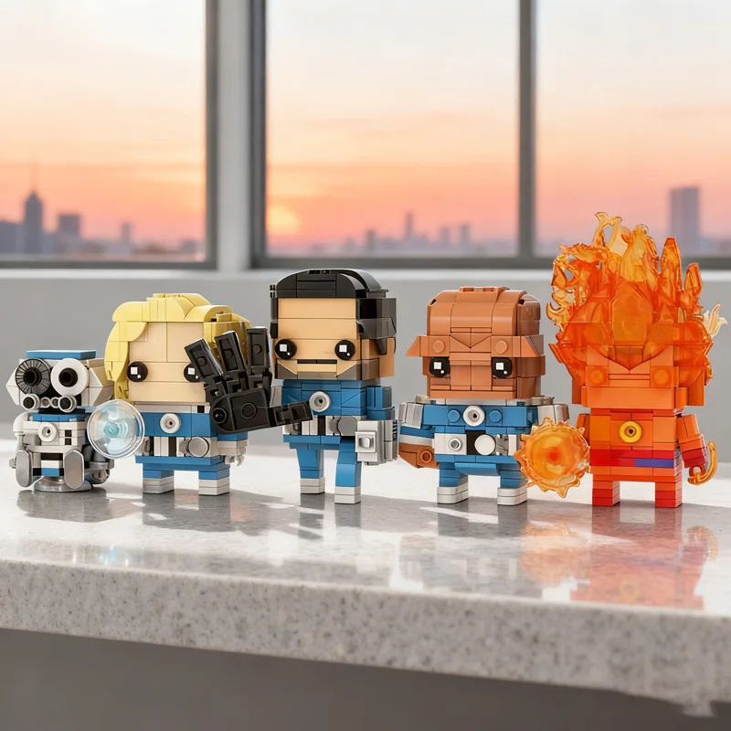 991pcs MOC Fantastic Four Brickheadz The First Model Building Blocks Architecture Toys Idea Creative Christmas Gift Education
991pcs MOC Fantastic Four Brickheadz The First Model Building Blocks Architecture Toys Idea Creative Christmas Gift Education