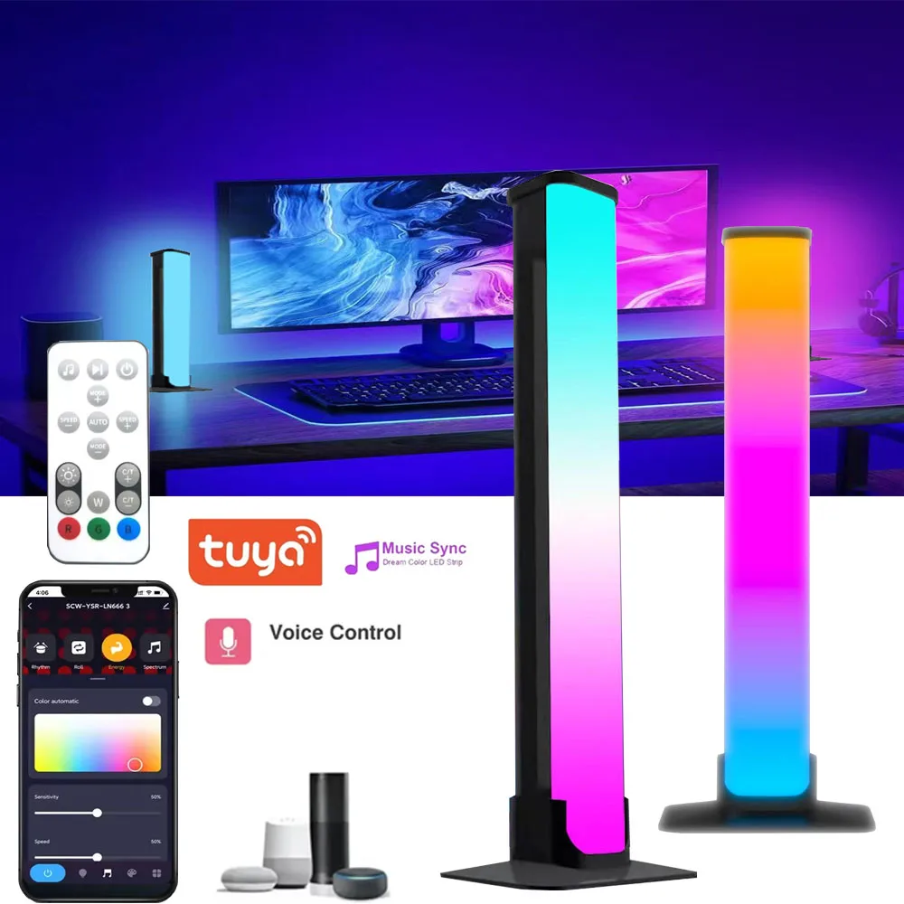 5V USB Tuya WiFi RGBIC LED Atmosphere Light Music Sync TV Wall PC Gaming Lamp Bar APP Voice/Remote Control for Alexa Google Home
5V USB Tuya WiFi RGBIC LED Atmosphere Light Music Sync TV Wall PC Gaming Lamp Bar APP Voice/Remote Control for Alexa Google Home