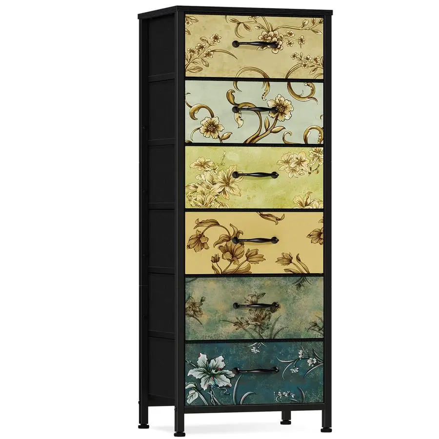 Tall 6 Drawers Dresser, Vintage Storage Organizer Unit with Fabric Bins for Bedroom, Living Room, Closet, Nusery, Dorm, Entryway
Tall 6 Drawers Dresser, Vintage Storage Organizer Unit with Fabric Bins for Bedroom, Living Room, Closet, Nusery, Dorm, Entryway