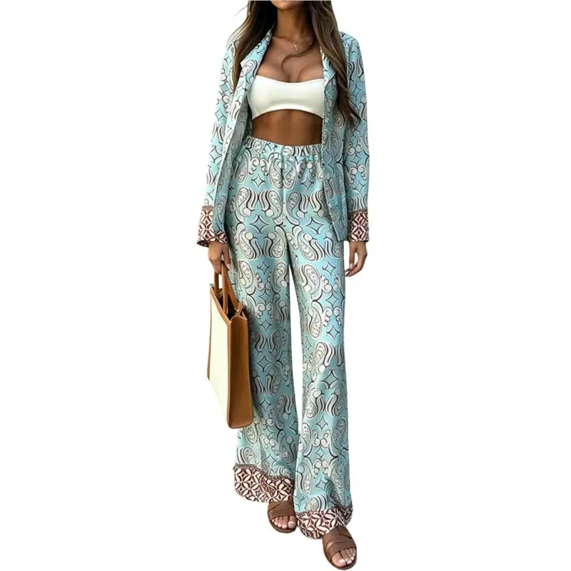 CYL-Women Vacation Outfits Style 2 Piece Sets Long Cover Tops High Long Pants Set
CYL-Women Vacation Outfits Style 2 Piece Sets Long Cover Tops High Long Pants Set