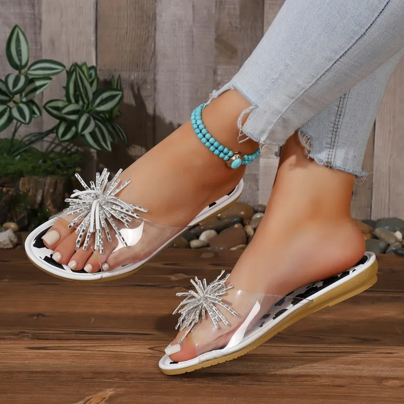 Women 2026 New Summer Wear Fashion and High-end Rhinestone Flower Flats Slippers
Women 2026 New Summer Wear Fashion and High-end Rhinestone Flower Flats Slippers