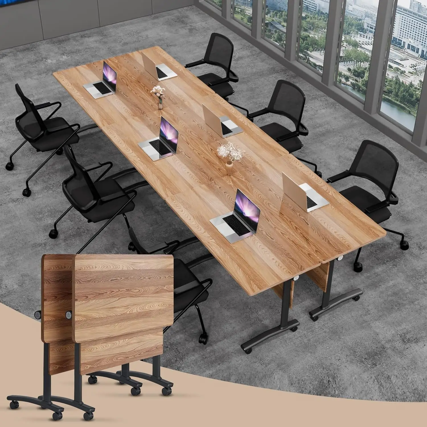 Modern Modular Folding Conference Table 47.2in Training Seminar Meeting Desk 360° Silent Wheels Office 6-12 Person Wood Custom
Modern Modular Folding Conference Table 47.2in Training Seminar Meeting Desk 360° Silent Wheels Office 6-12 Person Wood Custom