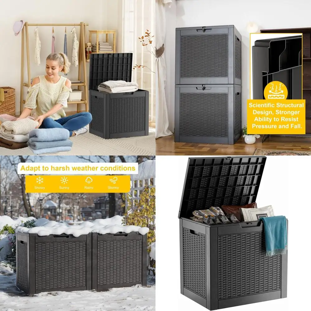 30 Gallon Waterproof Outdoor Storage Box - Deck Patio Furniture, Garden Tools, Cushions, Pool Accessories Storage Bench with Loc
30 Gallon Waterproof Outdoor Storage Box - Deck Patio Furniture, Garden Tools, Cushions, Pool Accessories Storage Bench with Loc