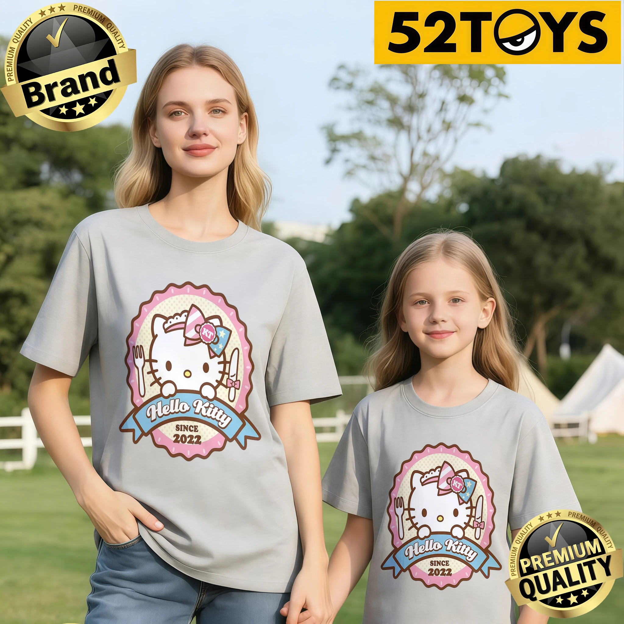 2026 Autumn-Winter Trending Hello Kitty Dining Badge Print 100% Cotton Parent-Child T-Shirts, High Quality & Loose Casual Y2K
2026 Autumn-Winter Trending Hello Kitty Dining Badge Print 100% Cotton Parent-Child T-Shirts, High Quality & Loose Casual Y2K
