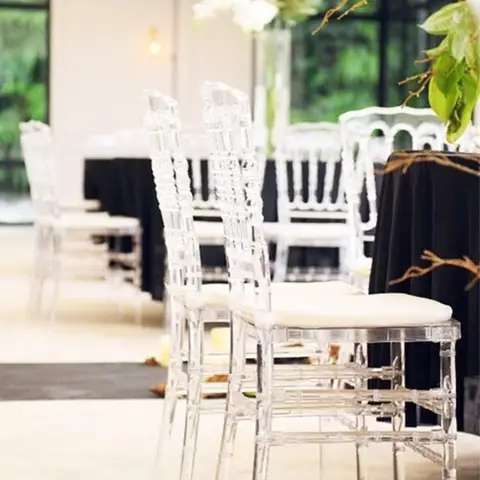 Firm Hotel Wedding Crystal Transparent Chair Commercial Bamboo Chair Napoleon Chair Outdoor Wedding Banquet Chair