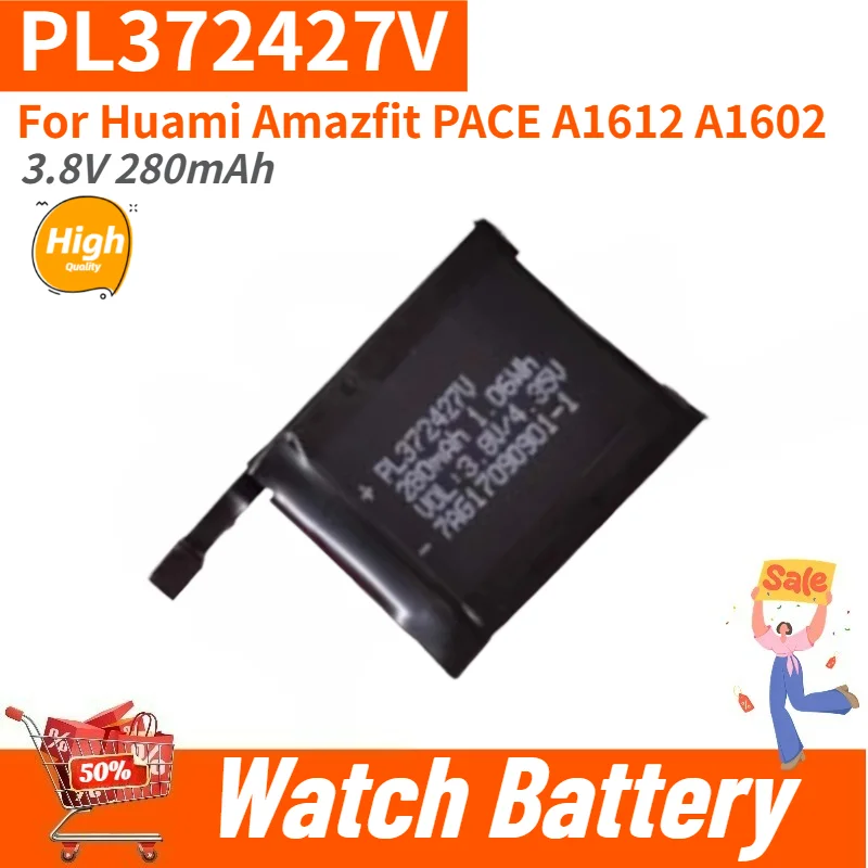 PL372427V High Quality Battery 3.8V 280mAh For Huami Amazfit PACE A1612 A1602 Sports Smart Watch Accumulator Replacement Battery
PL372427V High Quality Battery 3.8V 280mAh For Huami Amazfit PACE A1612 A1602 Sports Smart Watch Accumulator Replacement Battery