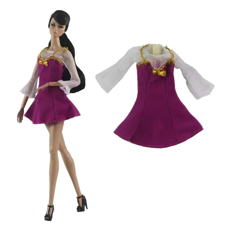 11.5" Lace Puff Long Sleeve Outfits Fake 2 Pieces Doll Dress For Barbie Clothes Purple Gown Costume 1/6 BJD Accessories Kids Toy
11.5" Lace Puff Long Sleeve Outfits Fake 2 Pieces Doll Dress For Barbie Clothes Purple Gown Costume 1/6 BJD Accessories Kids Toy