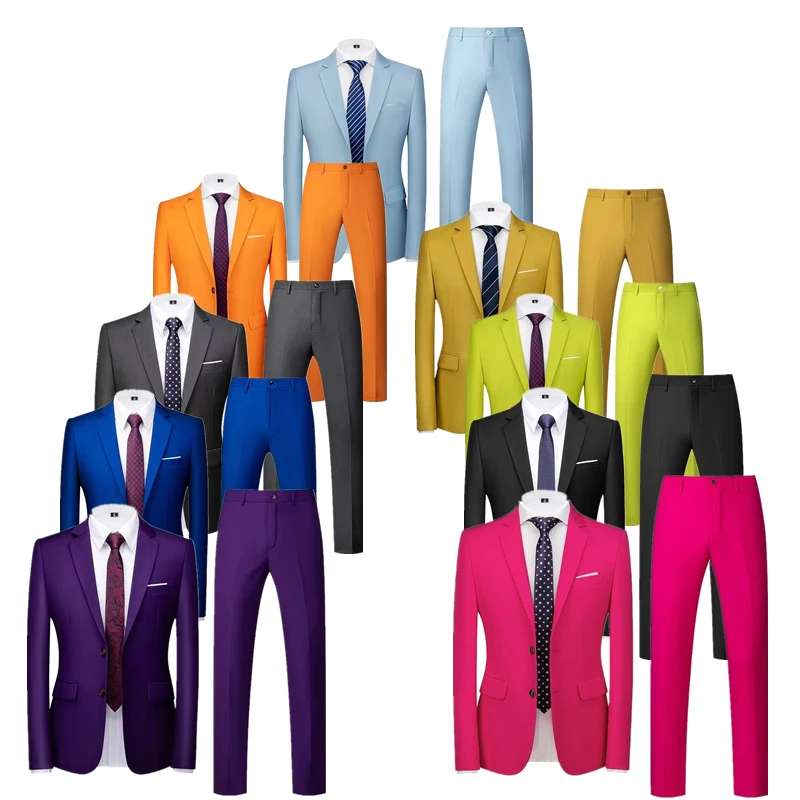 Men's 2 Piece Solid Suit 18 Colors M-6XL Slim Fit Blazer & Pants Set for Wedding Party Business
Men's 2 Piece Solid Suit 18 Colors M-6XL Slim Fit Blazer & Pants Set for Wedding Party Business