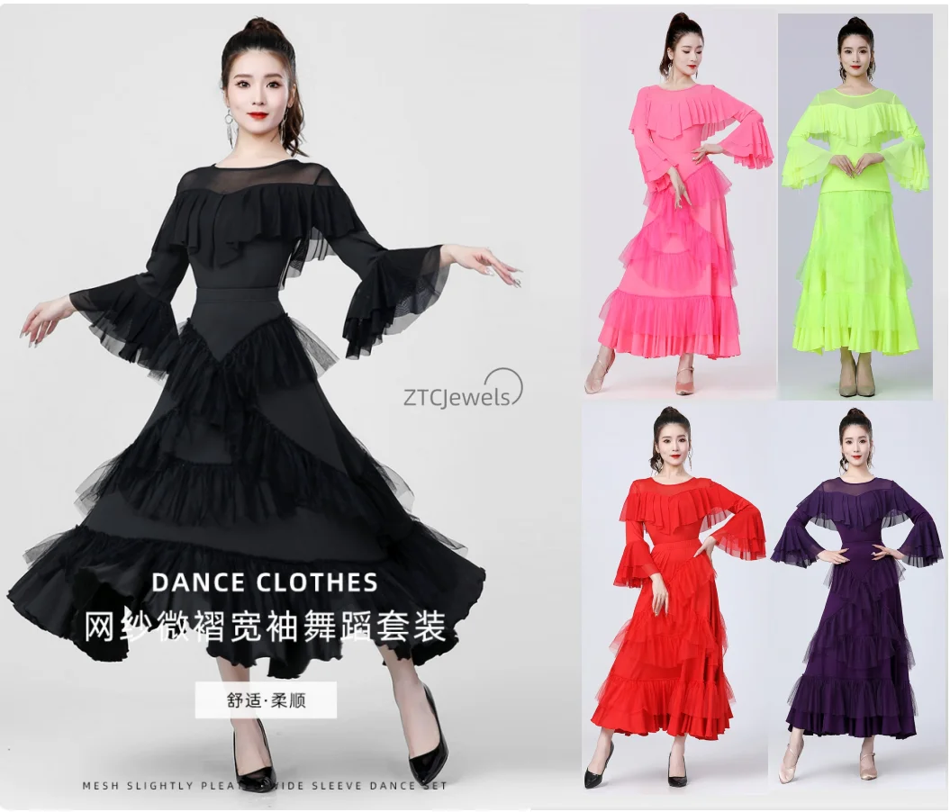 2026 New Cosplay Dance Costumes Horn Sleeve Big Skirt Dance Performance Competition Costume Women's Top and Skirt 2-piece Set
2026 New Cosplay Dance Costumes Horn Sleeve Big Skirt Dance Performance Competition Costume Women's Top and Skirt 2-piece Set