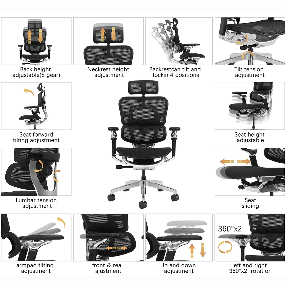Competition Organizer Supplies Office Chair Executive Ergonomic Adjustable 8D Armrest Swivel Recline Aluminum Base Computer
Competition Organizer Supplies Office Chair Executive Ergonomic Adjustable 8D Armrest Swivel Recline Aluminum Base Computer