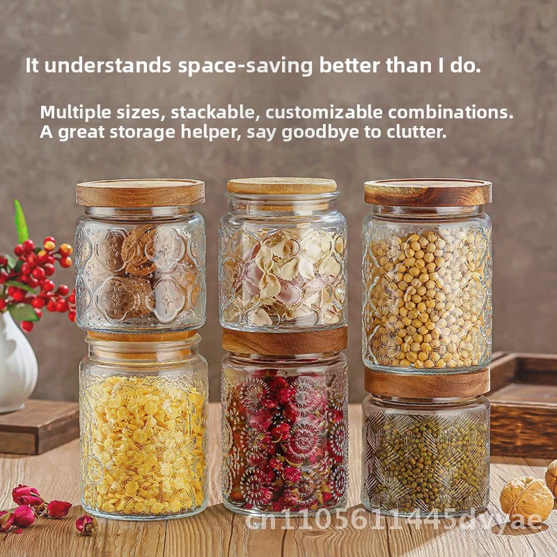 Винтажная банка для хранения стеклянных бутылок с тиснением, акация, деревянная крышка, конфеты из сухофруктов, влагостойкий герметичный резервуар для хранения для кухни
Винтажная банка для хранения стеклянных бутылок с тиснением, акация, деревянная крышка, конфеты из сухофруктов, влагостойкий герметичный резервуар для хранения для кухни
