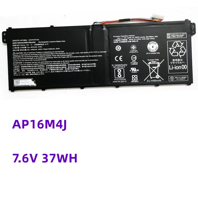 New AP16M4J Laptop Battery For Acer Aspire 3 A317-33 EX215-51G Series Notebook 2ICP4/78/104 7.6V 37WH 4870mAh
New AP16M4J Laptop Battery For Acer Aspire 3 A317-33 EX215-51G Series Notebook 2ICP4/78/104 7.6V 37WH 4870mAh