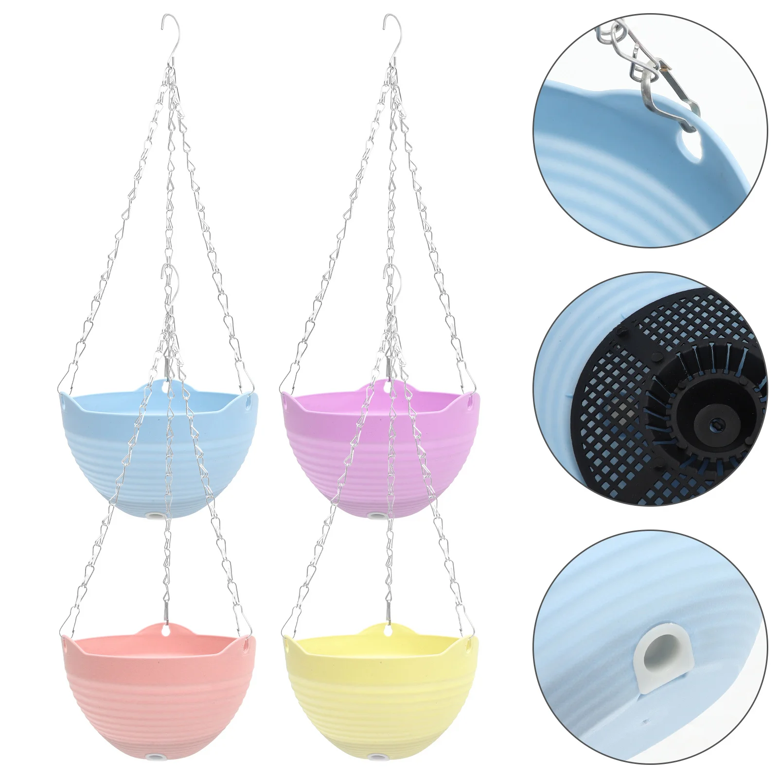 4pcs Hanging Flower Pots For Outside Plastic Hanging Planters Outdoor Balcony Garden Planter Baskets Greenery Display Decor
4pcs Hanging Flower Pots For Outside Plastic Hanging Planters Outdoor Balcony Garden Planter Baskets Greenery Display Decor