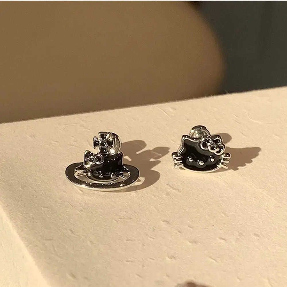 Anime Kawaii Hello Kitty Girls Black Skin KT Cat 925 Silver Needle Cochlear Earrings Asymmetric Earring Women Makeup Accessory
Anime Kawaii Hello Kitty Girls Black Skin KT Cat 925 Silver Needle Cochlear Earrings Asymmetric Earring Women Makeup Accessory