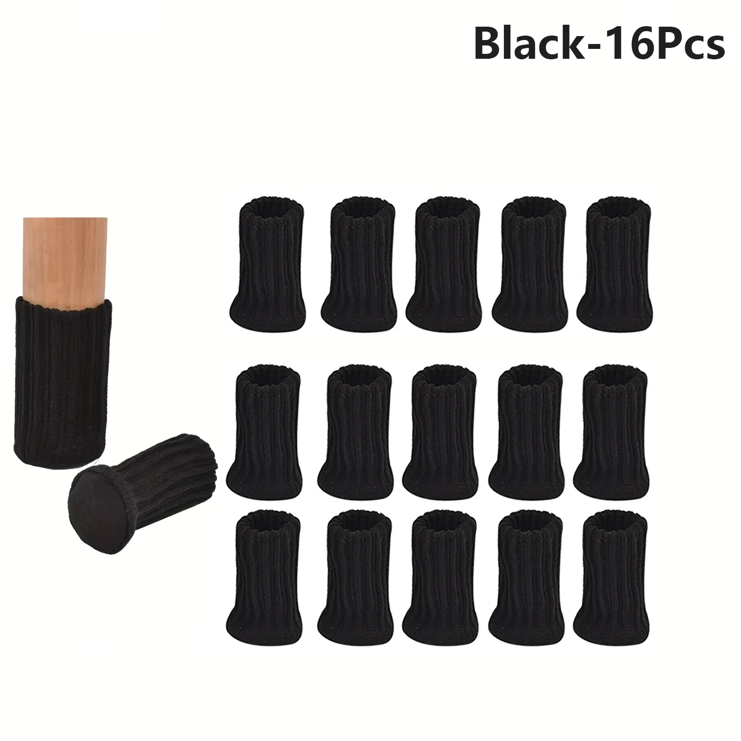 16 PCs Furniture Leg Socks - Black Knitted Furniture Socks, Double Thickness Chair Leg Floor Protectors, High Elastic Chair L
16 PCs Furniture Leg Socks - Black Knitted Furniture Socks, Double Thickness Chair Leg Floor Protectors, High Elastic Chair L