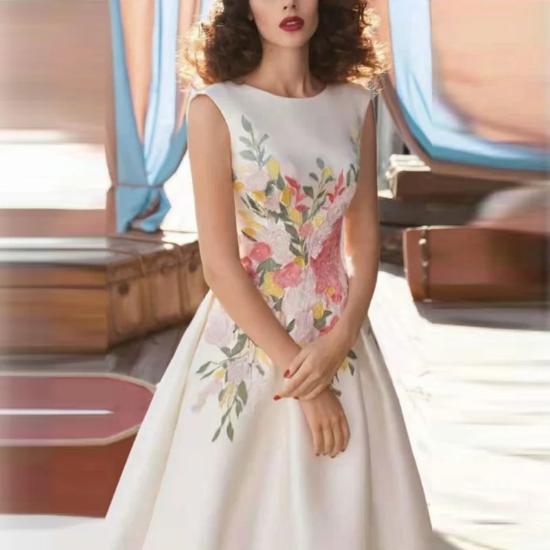 Runway Designer High Quality Summer Women's Fashion Party Casual Sexy Beach Vintage Elegant Chic Girls Embroidery Vest Dress
Runway Designer High Quality Summer Women's Fashion Party Casual Sexy Beach Vintage Elegant Chic Girls Embroidery Vest Dress
