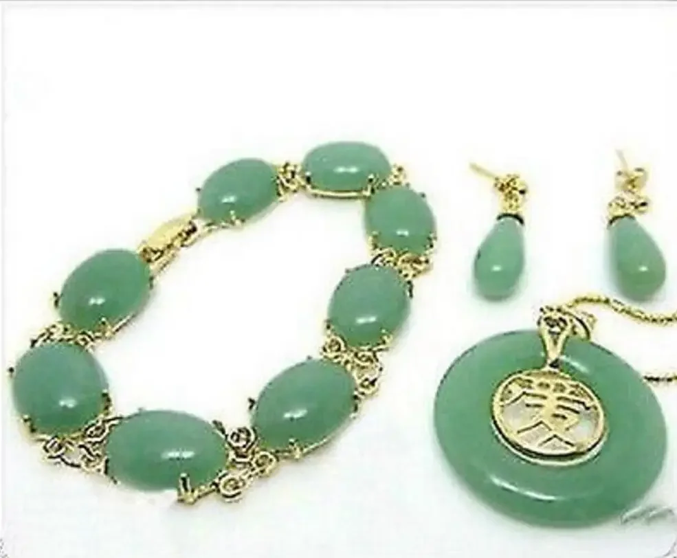 hot sell new - Fantaisie green set Pendentif de jade Bracelet Q276 AAA style 100% Natural jade Noble Fine jewe
hot sell new - Fantaisie green set Pendentif de jade Bracelet Q276 AAA style 100% Natural jade Noble Fine jewe