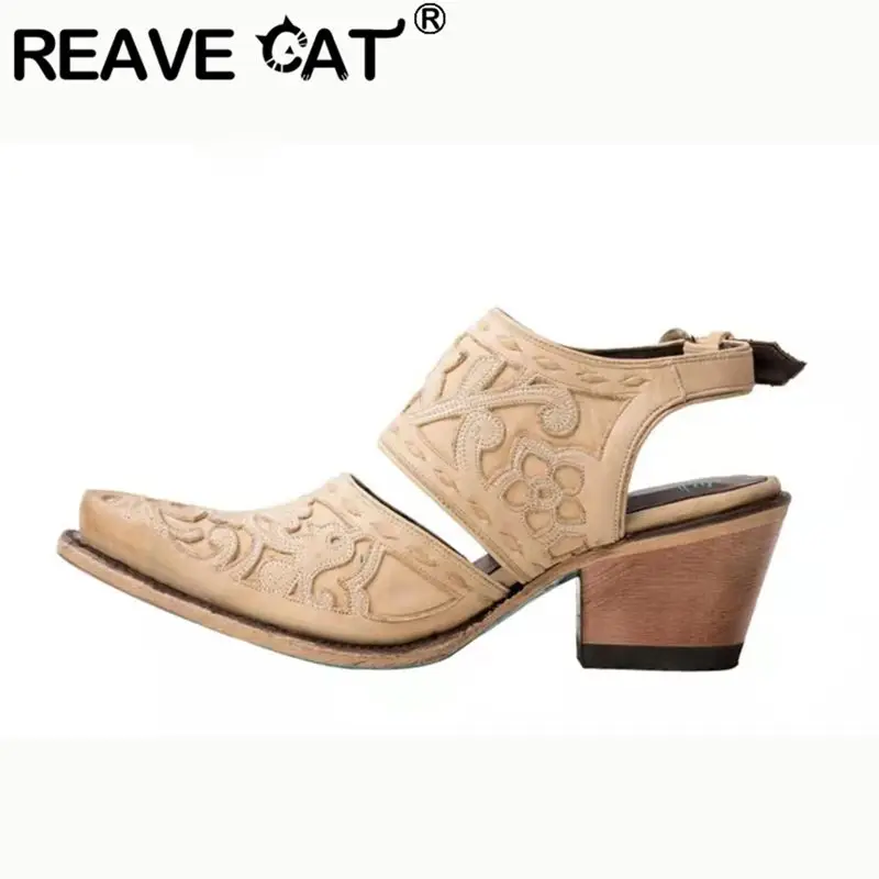 REAVE CAT 2025 Fashion Female Sandals Square Toe Chunky Heels Back Strap Flower Vintage Women Daily Shoes Plus Size 42 43 44
REAVE CAT 2025 Fashion Female Sandals Square Toe Chunky Heels Back Strap Flower Vintage Women Daily Shoes Plus Size 42 43 44