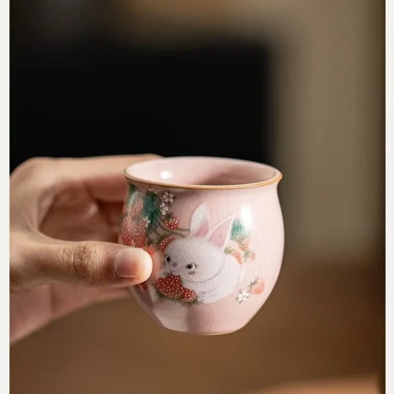 chinese ru ware porcelain tea cup : strawberry rabbit
chinese ru ware porcelain tea cup : strawberry rabbit