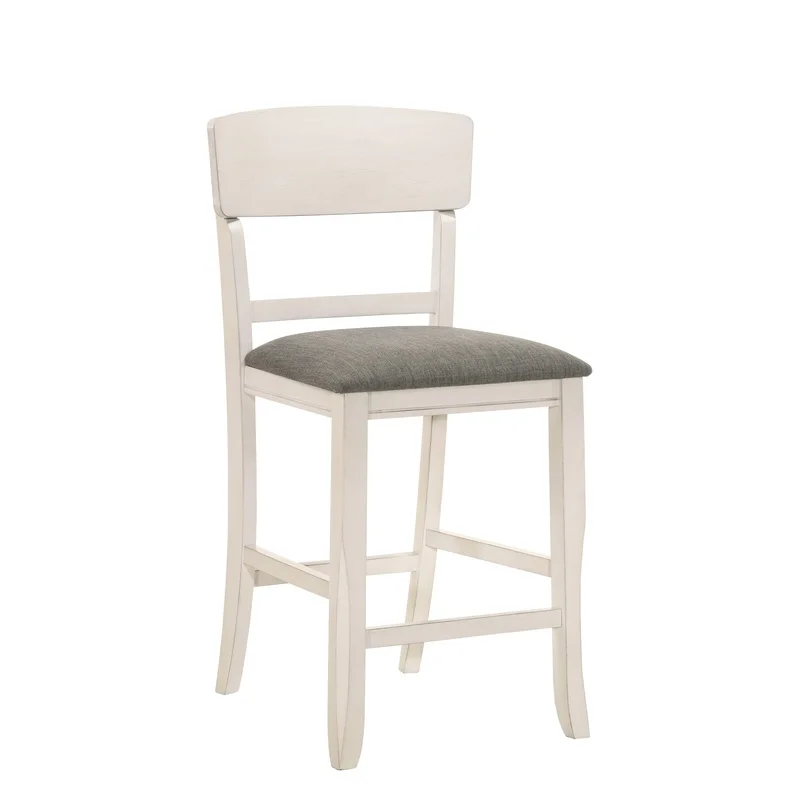 Transitional Upholstered Counter Stool in Chalk Gray Wood Finish
Transitional Upholstered Counter Stool in Chalk Gray Wood Finish