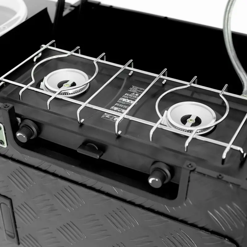 Dual Burner Outdoor Camping Kitchen Box Higher Height Portable Cookware Set for Delicious Meal Preparation in Camping and Hiking
Dual Burner Outdoor Camping Kitchen Box Higher Height Portable Cookware Set for Delicious Meal Preparation in Camping and Hiking