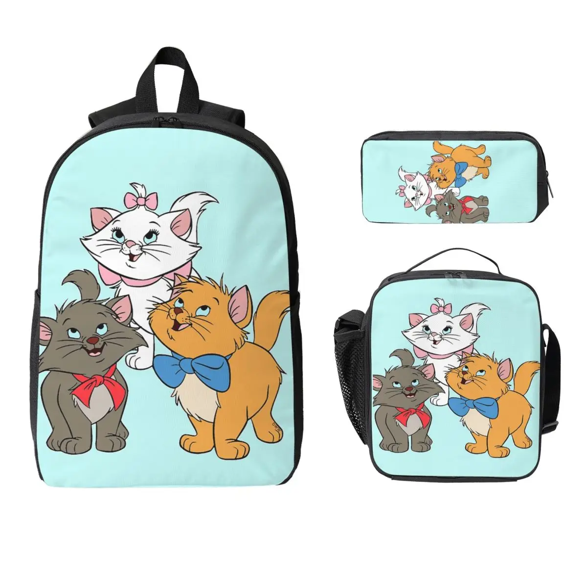 Рюкзак Marie From Aristocats, студенческий рюкзак для мальчиков и девочек, школьная сумка, сумки на плечо для ноутбука, изолированная сумка для обеда 3 шт., пенал
Рюкзак Marie From Aristocats, студенческий рюкзак для мальчиков и девочек, школьная сумка, сумки на плечо для ноутбука, изолированная сумка для обеда 3 шт., пенал