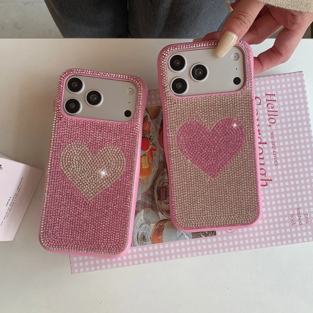 Fashion Stereoscopic Rhinestone Love Heart Decoration Shockproof Protective Phone Cover Case for iPhone 17 16 15 14 Pro Max
Fashion Stereoscopic Rhinestone Love Heart Decoration Shockproof Protective Phone Cover Case for iPhone 17 16 15 14 Pro Max