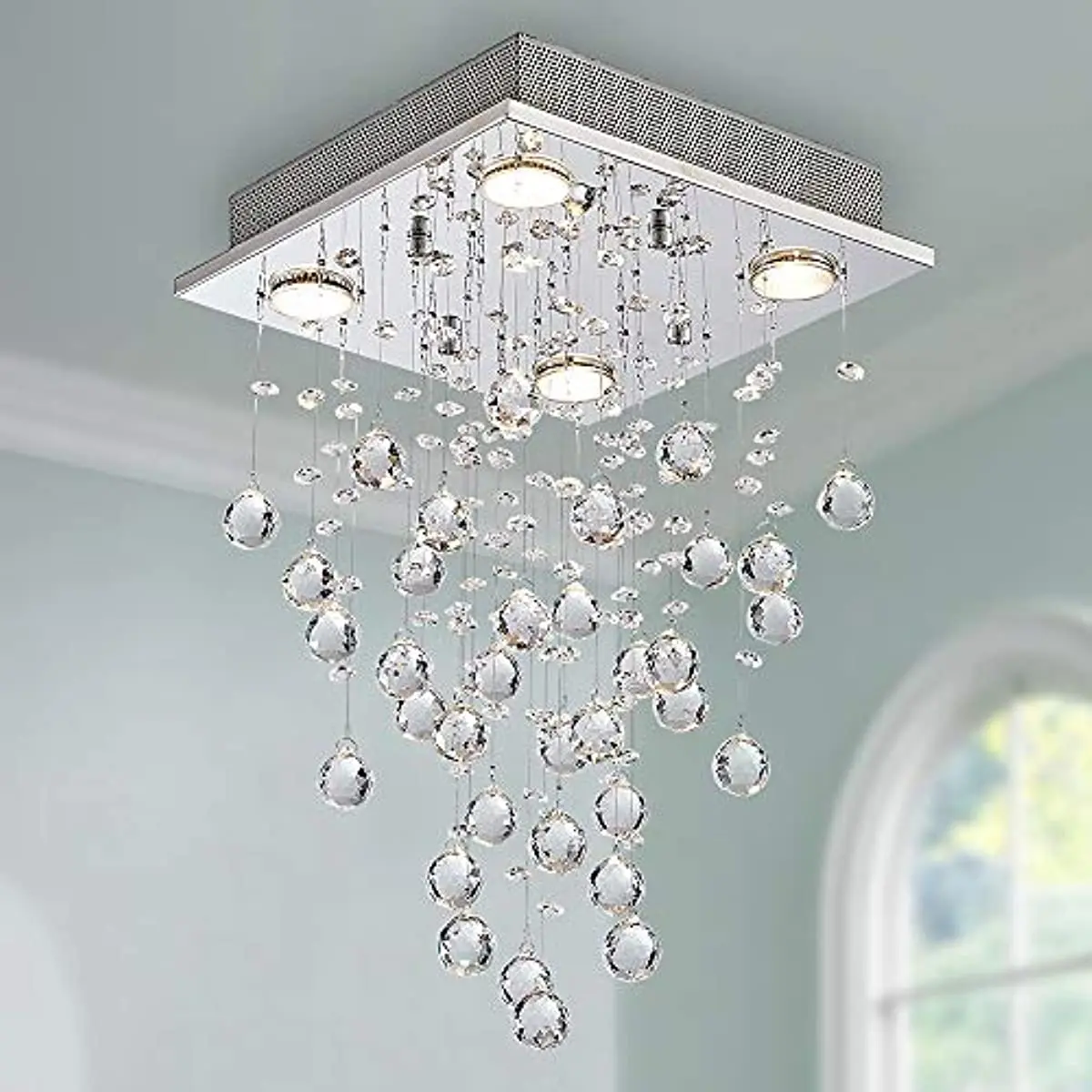 Modern crystal square raindrop chandelier lighting, dining room, bathroom, bedroom, living room, flush mounted LED ceiling lamps
Modern crystal square raindrop chandelier lighting, dining room, bathroom, bedroom, living room, flush mounted LED ceiling lamps