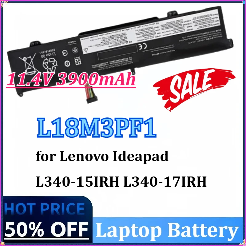Newly upgraded Rechargeable 11.4V 3900mAh 45Wh L18M3PF1 High-Capacity Laptop Battery for Lenovo L340-15IRH L340-17IRH L18C3PF1
Newly upgraded Rechargeable 11.4V 3900mAh 45Wh L18M3PF1 High-Capacity Laptop Battery for Lenovo L340-15IRH L340-17IRH L18C3PF1