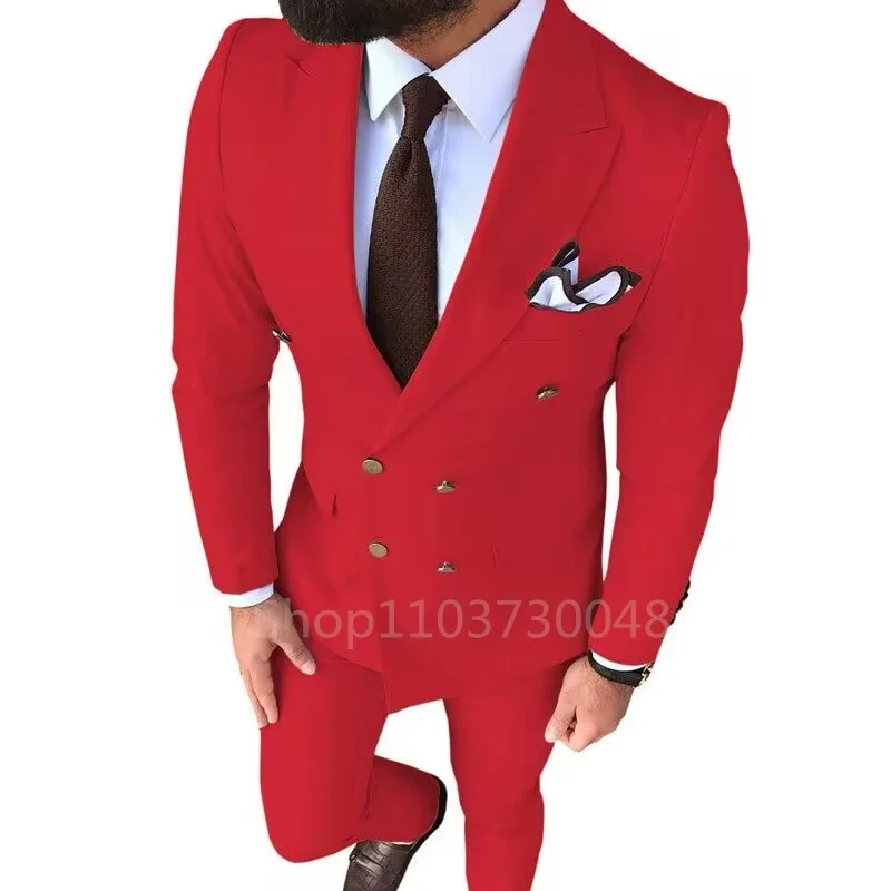 2 Pieces Fashion Solid Men Suits Formal Men's Business/Wedding Groom Suits Smart Casual Peak Lapel Double Breasted Blazer Pants
2 Pieces Fashion Solid Men Suits Formal Men's Business/Wedding Groom Suits Smart Casual Peak Lapel Double Breasted Blazer Pants