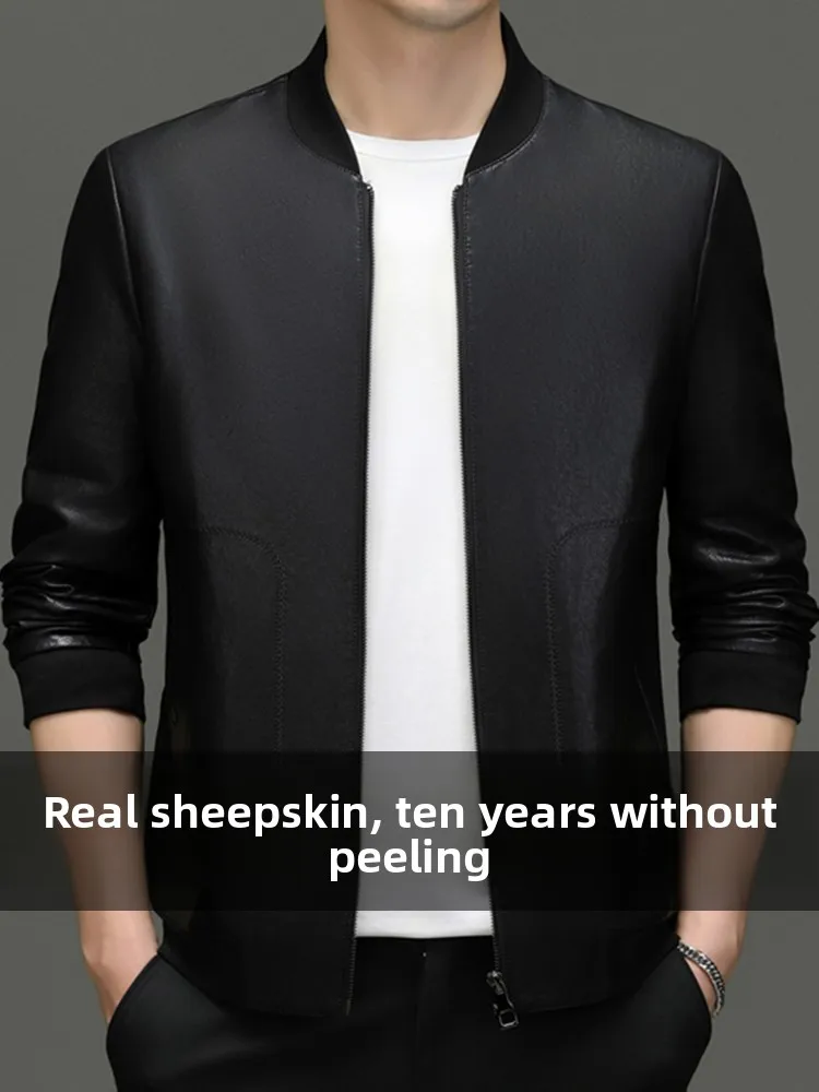 Men's Thickened Genuine Leather Jacket Spring Autumn New Style Casual Fashion City Middle-aged Short Length Zipper Closure
Men's Thickened Genuine Leather Jacket Spring Autumn New Style Casual Fashion City Middle-aged Short Length Zipper Closure