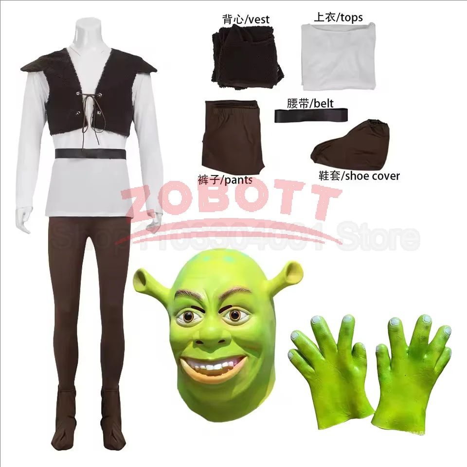 Monster Shrek cosplay costume Shrek cosplay Halloween cosplay costume MonstGreen Shrek Latex Masks Glove Movie Cosplay Props
Monster Shrek cosplay costume Shrek cosplay Halloween cosplay costume MonstGreen Shrek Latex Masks Glove Movie Cosplay Props