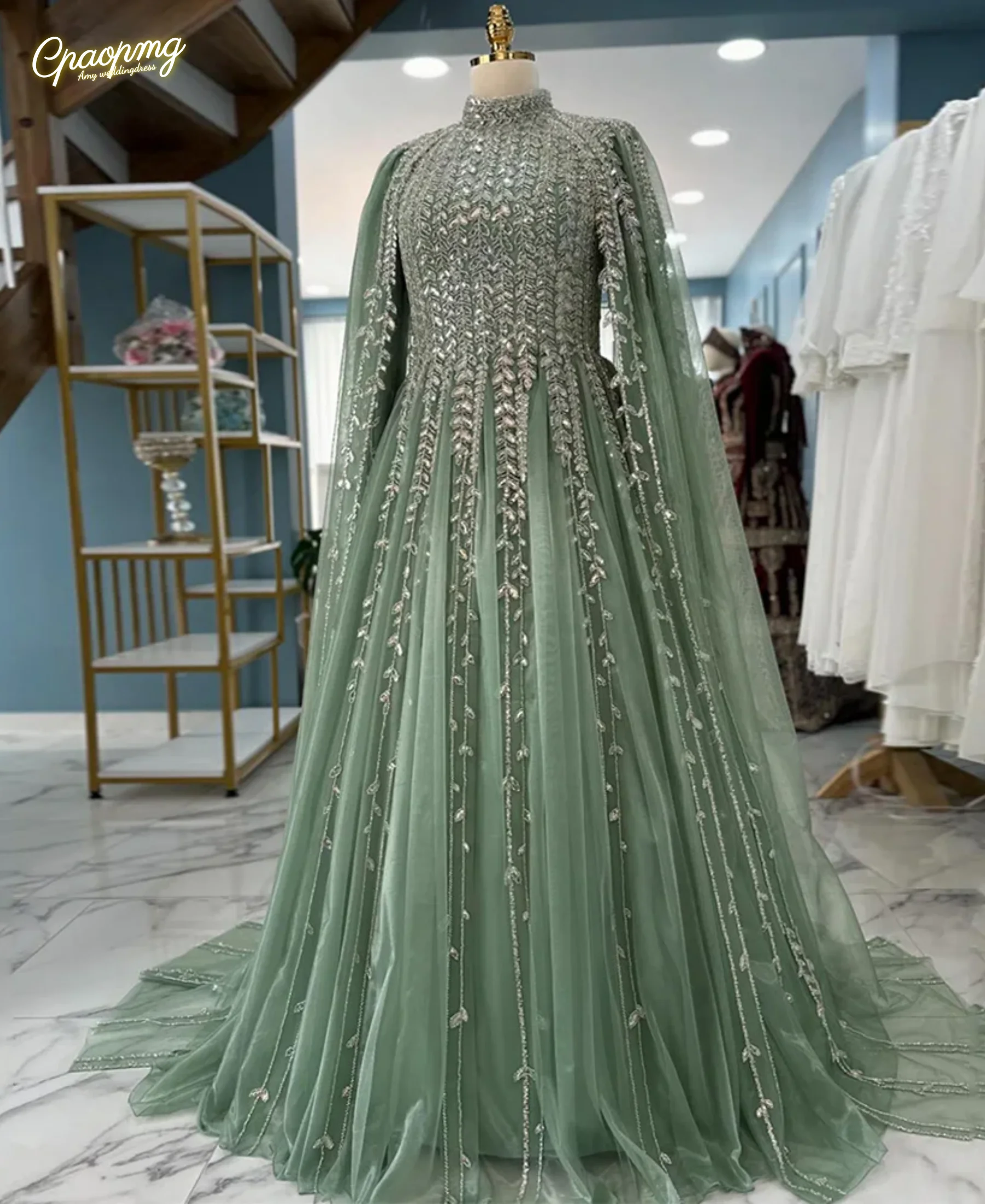 Customized Evening Dress فساتين سهرات Modest High Neck Long Sleeves Sparkling Sequined Prom Gown
Customized Evening Dress فساتين سهرات Modest High Neck Long Sleeves Sparkling Sequined Prom Gown