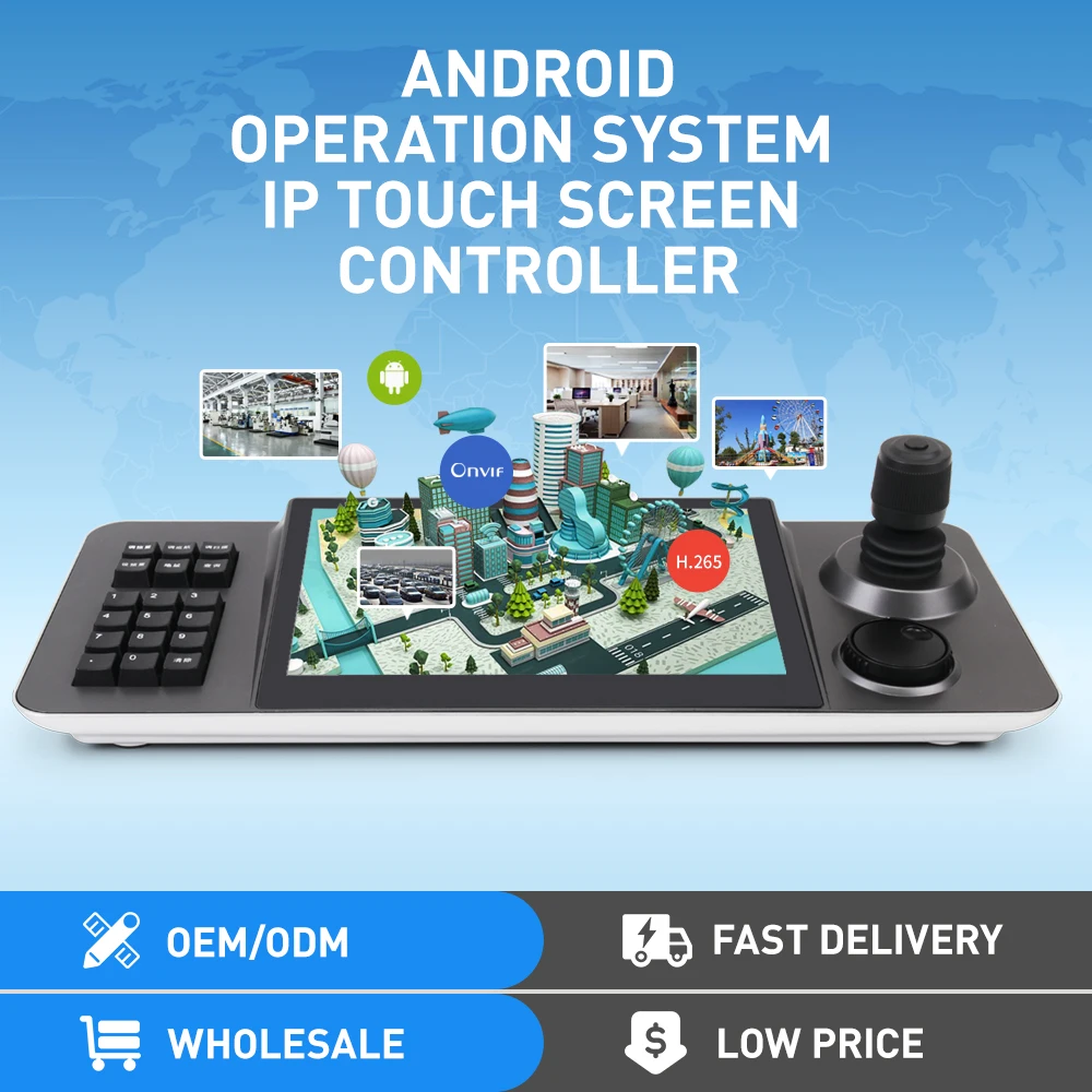 4K Network Keyboard 4D Joystick Control 10.1 Inch Color LCD Display IP PTZ Camera Controller with Housing
4K Network Keyboard 4D Joystick Control 10.1 Inch Color LCD Display IP PTZ Camera Controller with Housing