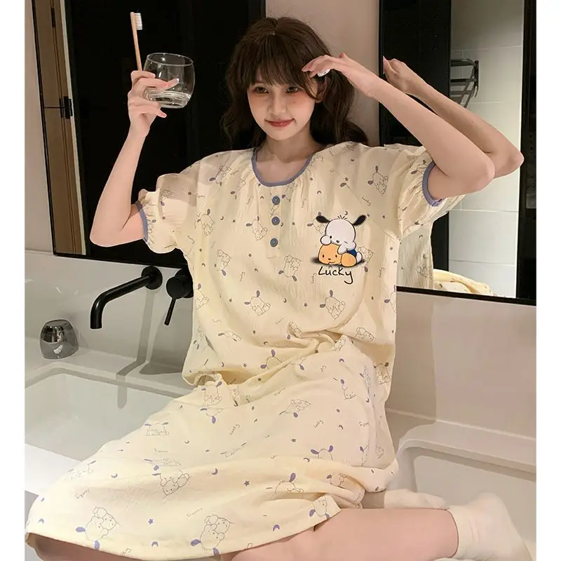 Sanrio Pajama Dress Pochacco Y2K Short Sleeve Long Dresses Sleepwear Long Skirts Nightdress Summer Pyjama Women Home Clothes New
Sanrio Pajama Dress Pochacco Y2K Short Sleeve Long Dresses Sleepwear Long Skirts Nightdress Summer Pyjama Women Home Clothes New