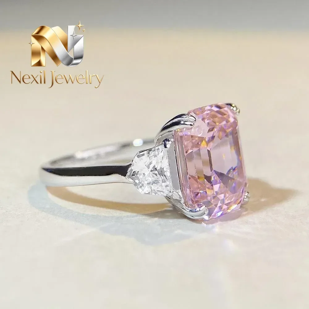 Nexil Jewelry Luxury Pink Diamond in PT950 Solid Platinum White Gold Ring, Emerald - Cut Square for Women
Nexil Jewelry Luxury Pink Diamond in PT950 Solid Platinum White Gold Ring, Emerald - Cut Square for Women