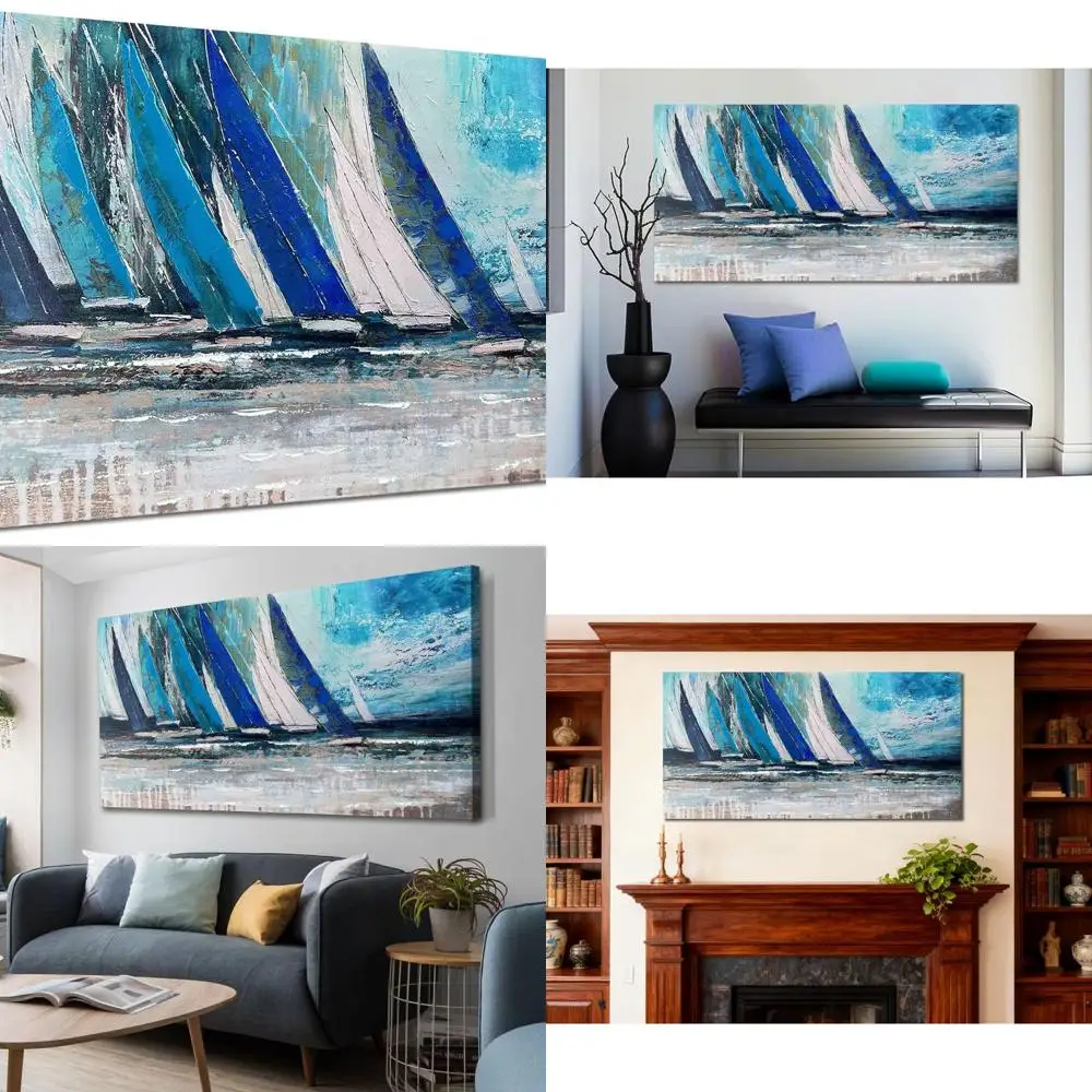 Современное бирюзовое искусство парусника на холсте, прибрежный стиль для гостиной, 40x20 дюймов
Современное бирюзовое искусство парусника на холсте, прибрежный стиль для гостиной, 40x20 дюймов