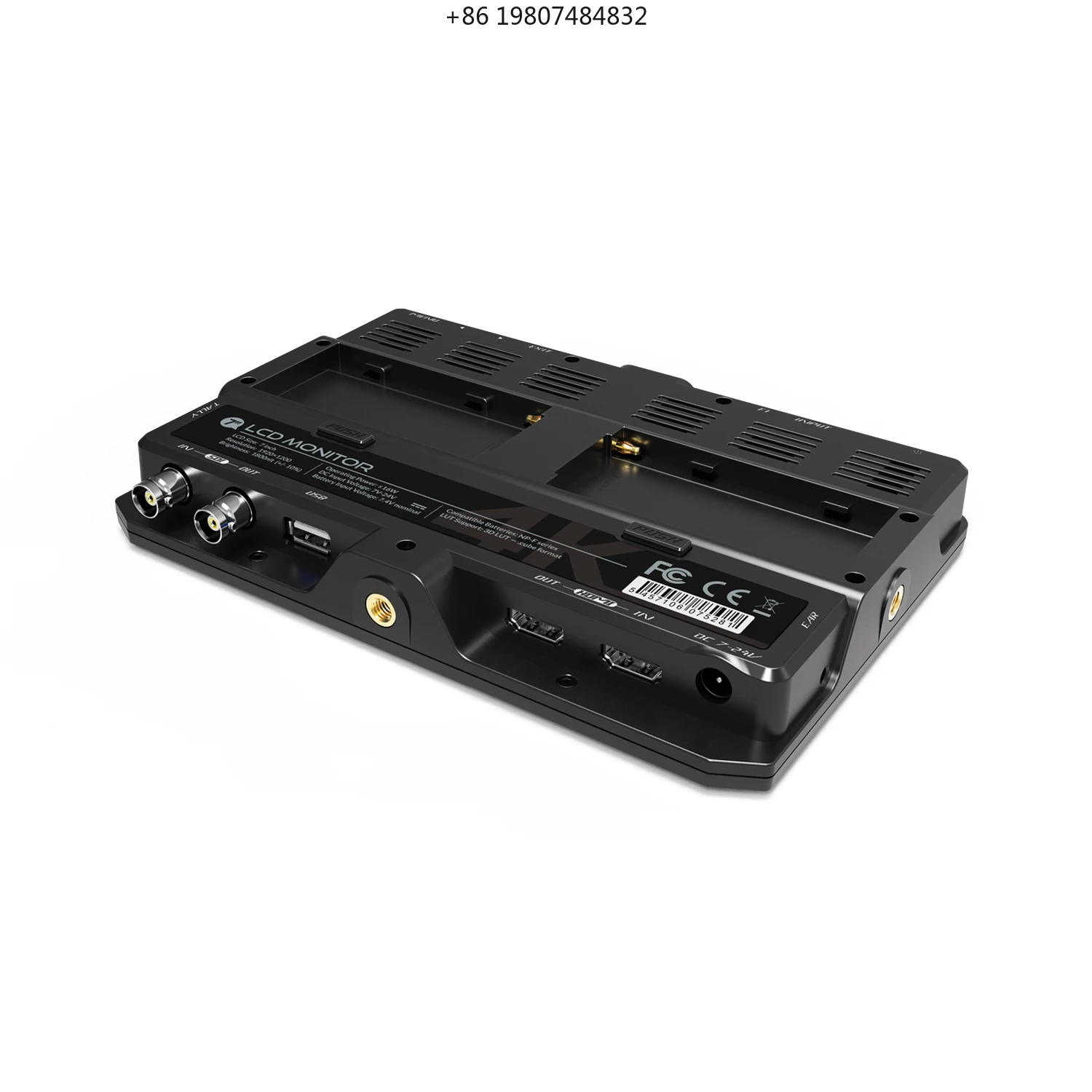 Dual Battery Plate Design for Ultra Bright 7" 1800Nits 1080p IPS LCD LED Backlight /SDI
Dual Battery Plate Design for Ultra Bright 7" 1800Nits 1080p IPS LCD LED Backlight /SDI