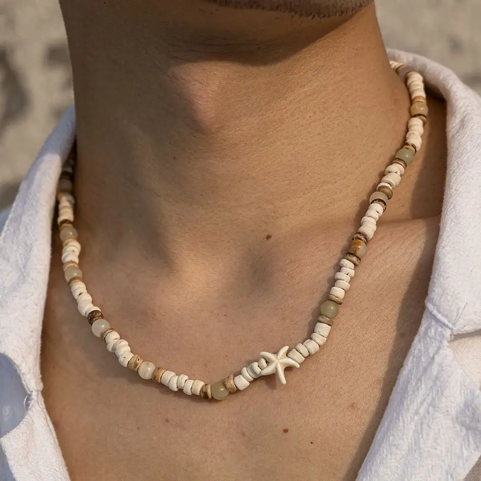 Summer Coconut-husk Wood Beads Starfish Choker Necklace for Men Bohemian Natural Stone Beaded Clavicle Chain Male Street Jewelry
Summer Coconut-husk Wood Beads Starfish Choker Necklace for Men Bohemian Natural Stone Beaded Clavicle Chain Male Street Jewelry