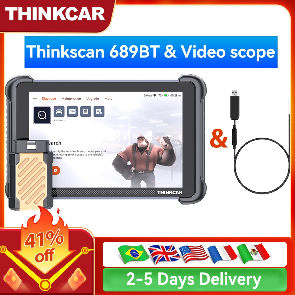 THINKCAR THINKSCAN 689BT Видеоприцел OBD2 Диагностика всех систем Кодирование ЭБУ Двунаправленный CANFD DOIP Пожизненный бесплатно
THINKCAR THINKSCAN 689BT Видеоприцел OBD2 Диагностика всех систем Кодирование ЭБУ Двунаправленный CANFD DOIP Пожизненный бесплатно