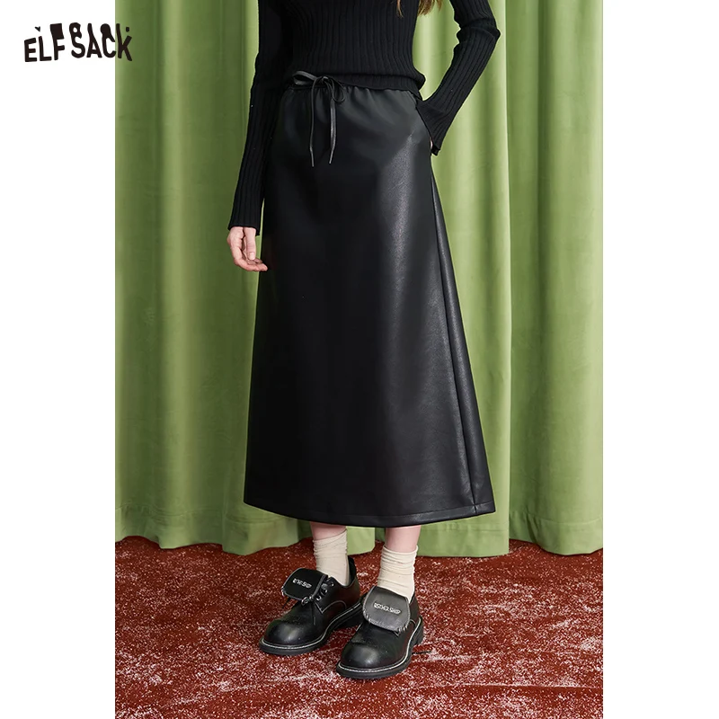 ELFSACK 2024 Winter New Arrivals High waist A-line PU leather long skirt for women
ELFSACK 2024 Winter New Arrivals High waist A-line PU leather long skirt for women