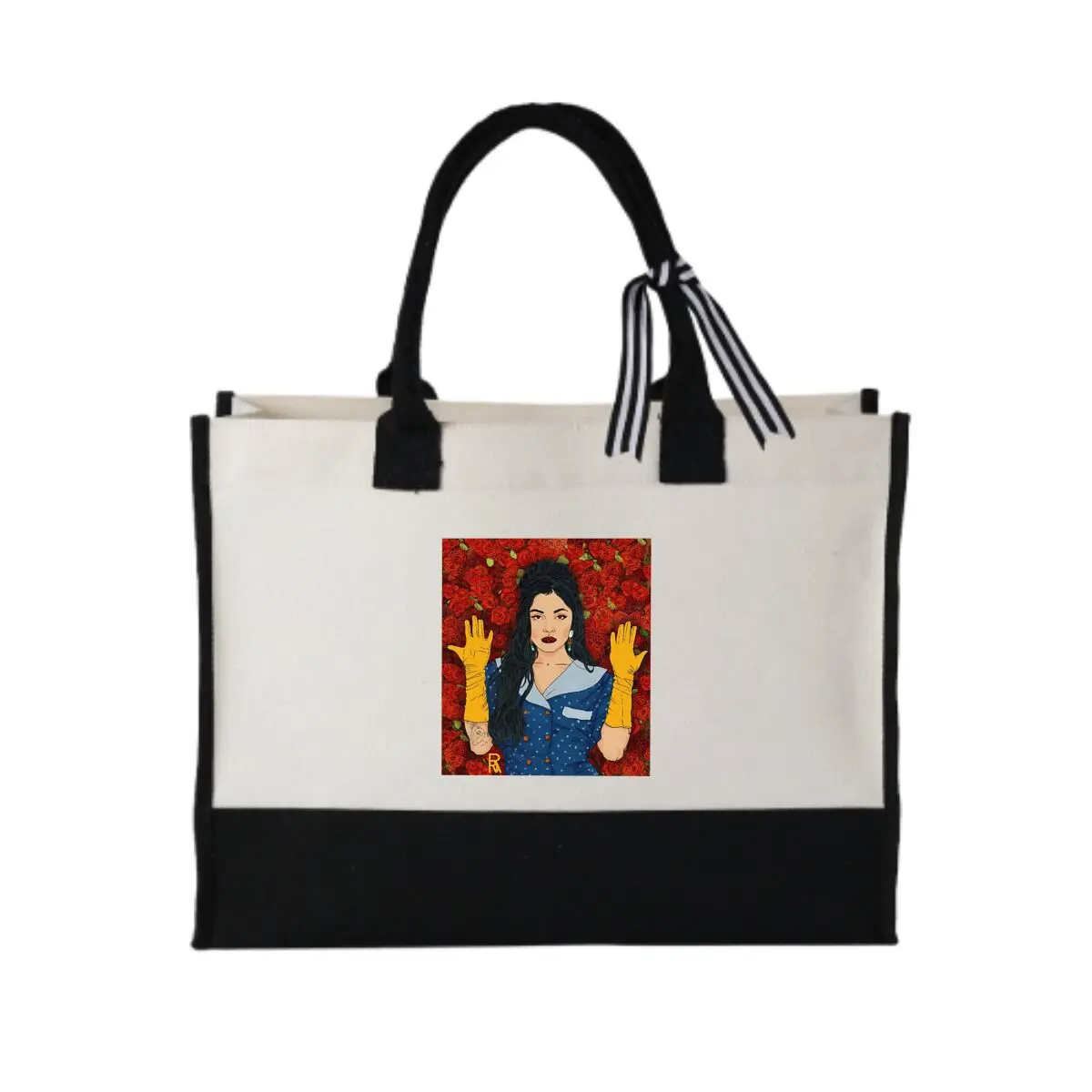 Женщина с желтыми перчатками против красных роз. Практичная лоскутная холщовая сумка для переноски спортивного снаряжения.
Женщина с желтыми перчатками против красных роз. Практичная лоскутная холщовая сумка для переноски спортивного снаряжения.