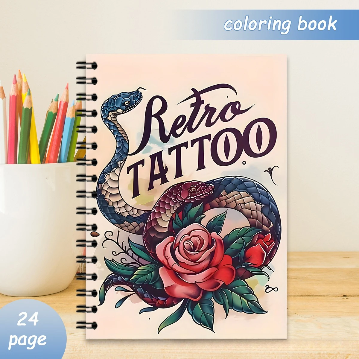 A4 Retro Tattoo Adult Coloring Book 24 Pages Traditional Old School Flash Art Relaxing Creative Therapy Gift
A4 Retro Tattoo Adult Coloring Book 24 Pages Traditional Old School Flash Art Relaxing Creative Therapy Gift