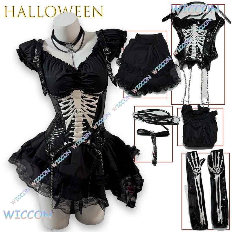 Hemera Хэллоуин Готический Череп Короткое Платье Косплей Лолита Панк Стимпанф Черный Корсет Экипировка Хэллоуин Рождественский Костюм
Hemera Хэллоуин Готический Череп Короткое Платье Косплей Лолита Панк Стимпанф Черный Корсет Экипировка Хэллоуин Рождественский Костюм