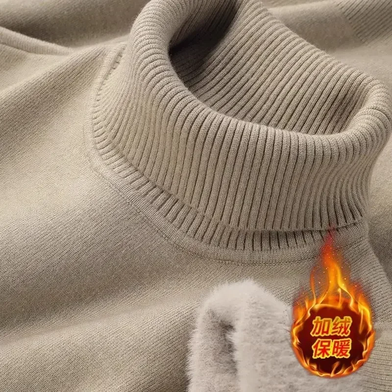 Men's One Piece Fleece Turtleneck Knitted Sweater High Collar Pullover Male Fleece-Lined Lightweight Ribbed Solid Blouse Sweater
Men's One Piece Fleece Turtleneck Knitted Sweater High Collar Pullover Male Fleece-Lined Lightweight Ribbed Solid Blouse Sweater