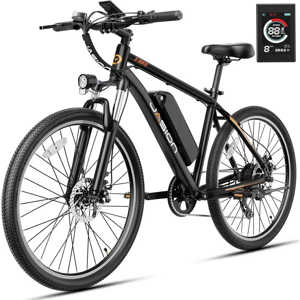 1000W Peak Brushless Motor Electric Mountain Bike, 40 Miles Range, 20MPH, 360Wh Battery, 7-Speed, 26 Tires, Front Suspension
1000W Peak Brushless Motor Electric Mountain Bike, 40 Miles Range, 20MPH, 360Wh Battery, 7-Speed, 26 Tires, Front Suspension