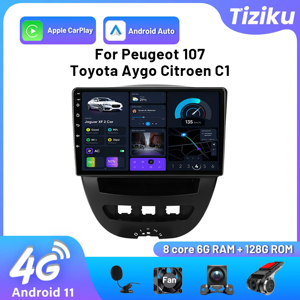 Multimedia Auto Radio Carplay Blutoothe Android Auto Wireless Android For Peugeot 107 Toyota Aygo Citroen C1 2005 2006 2007-2014
Multimedia Auto Radio Carplay Blutoothe Android Auto Wireless Android For Peugeot 107 Toyota Aygo Citroen C1 2005 2006 2007-2014
